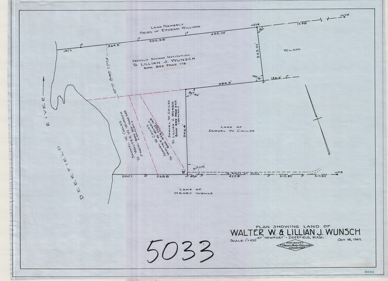 Walter W. & Lillian J. Wunsch, "Newfort" Deerfield 5033 - Map Reprint