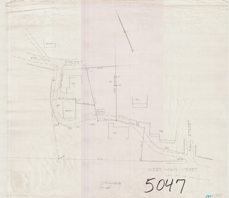 Land on West Main St  Orange 5047 - Map Reprint