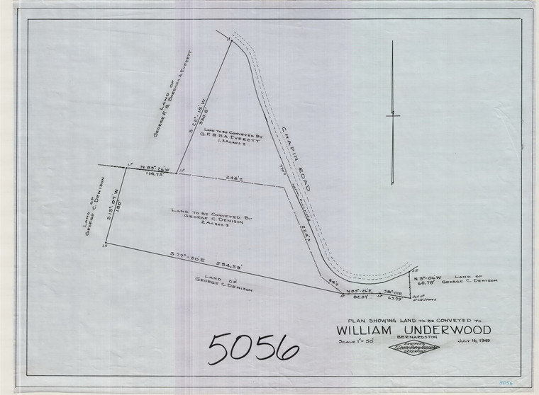 William Underwood, W. side Chapin Rd.  2 lots Bernardston 5056 - Map Reprint