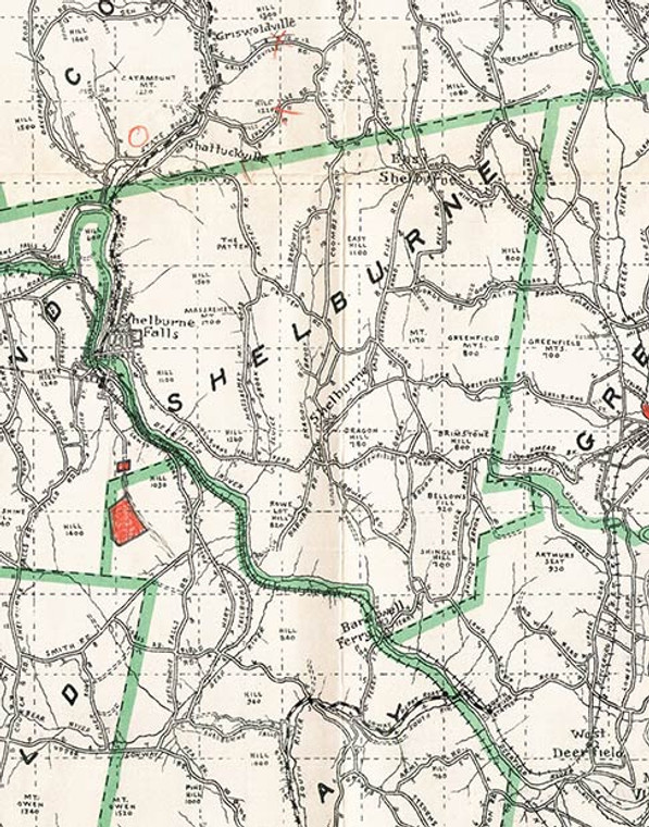 Shelburne 1909 - Old Town Map Reprint