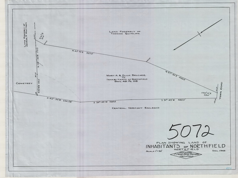 Inhabitants of Northfield, Cemetery Northfield 5072 - Map Reprint