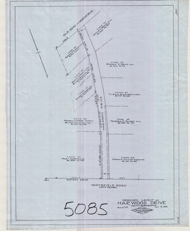 Town of Bernardston Harwood Drive LO Bernardston 5085 - Map Reprint