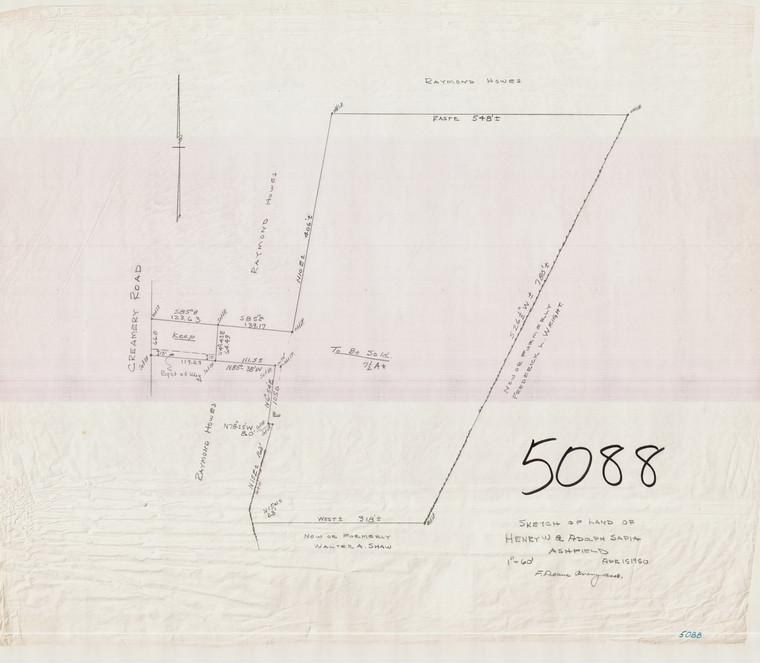 Henry W. & Adolph Sapia Ashfield 5088 - Map Reprint