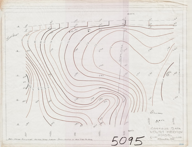 Mt. Hermon School - contours small lot Gill 5095 - Map Reprint