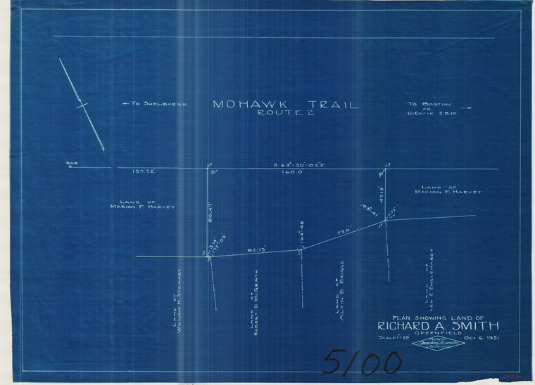 Richard Smith Mohawk Trail So. Side Greenfield 5100 - Map Reprint
