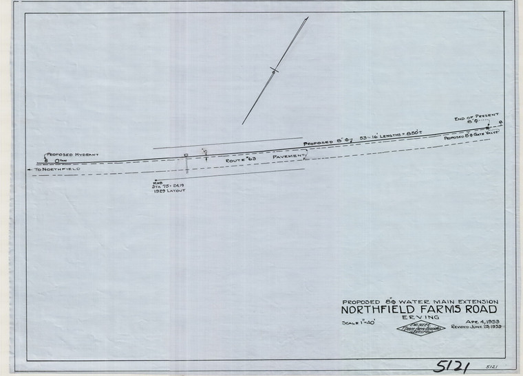 8" Ø Water Main Extension (proposed) Nfld. Farms Rd. Erving 5121 - Map Reprint