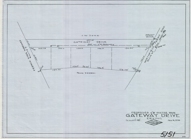 Gateway Drive    proposed 6" Ø Water Main Erving 5151 - Map Reprint