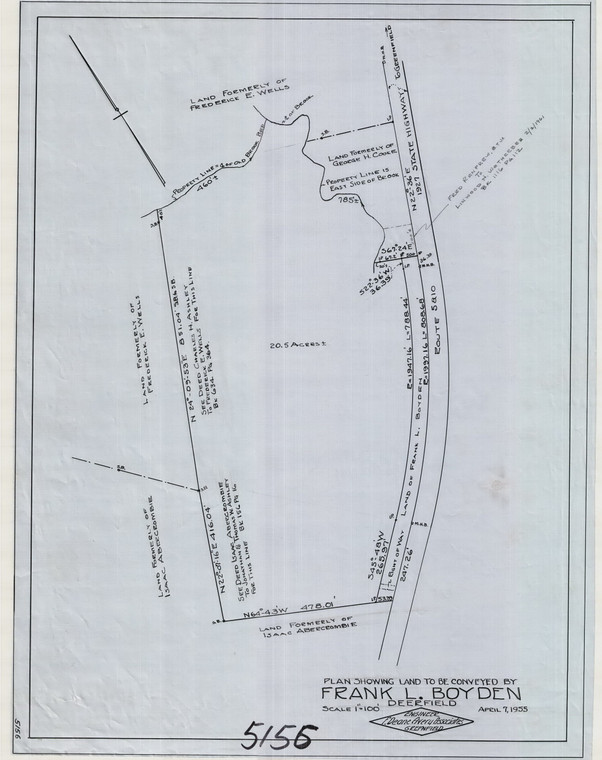 Frank L. Boyden    Land to be conveyed  20.5ac Deerfield 5156 - Map Reprint