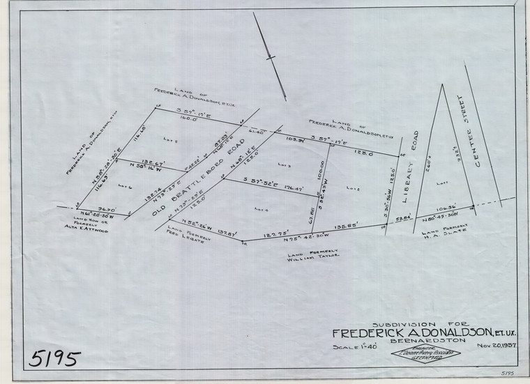 Fredrick A. Donaldson subdivision Bernardston 5195 - Map Reprint