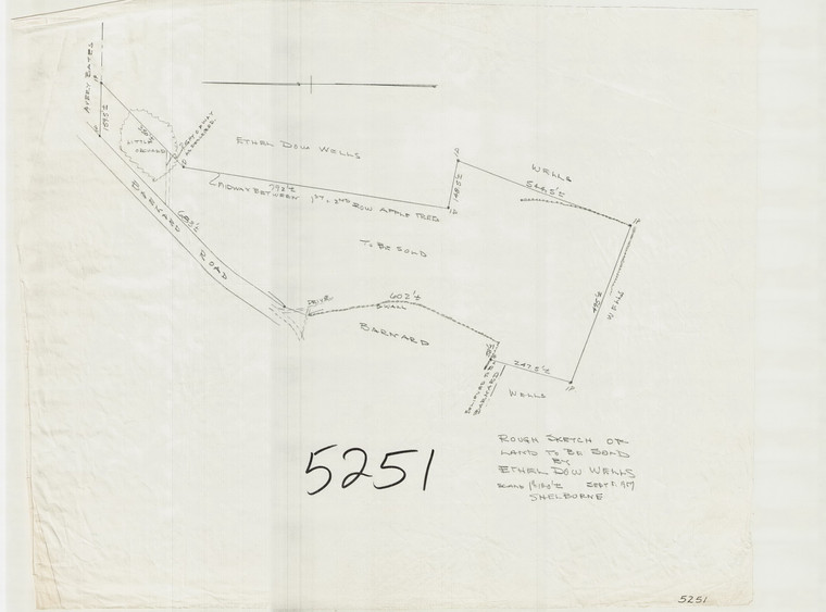 Ethel Dow Wells    rough sketch Shelburne 5251 - Map Reprint
