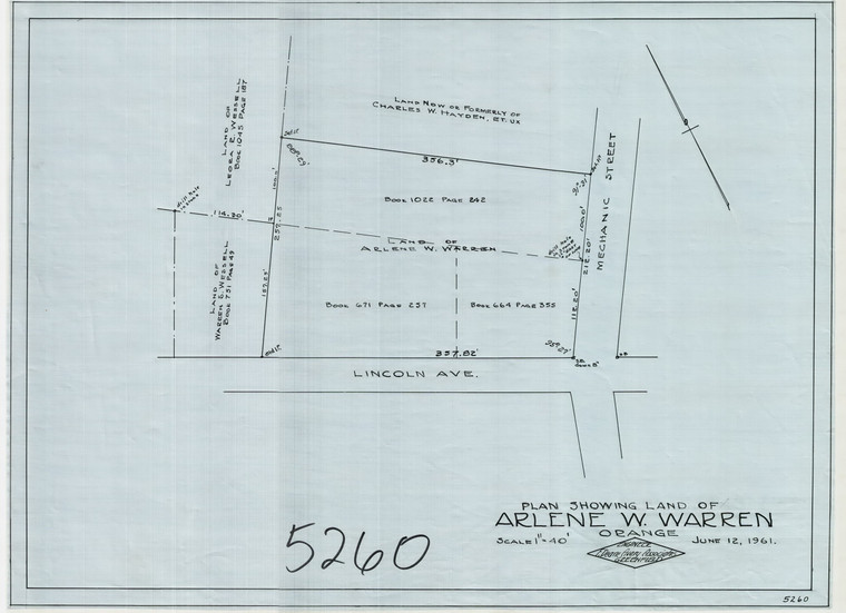 Arline W. Warren Orange 5260 - Map Reprint