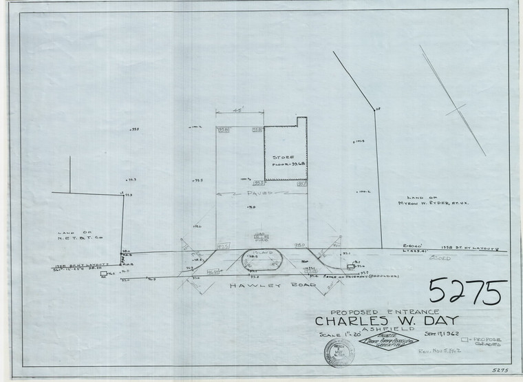 Charles W. Day - Proposed Entrance to Store Ashfield 5275 - Map Reprint