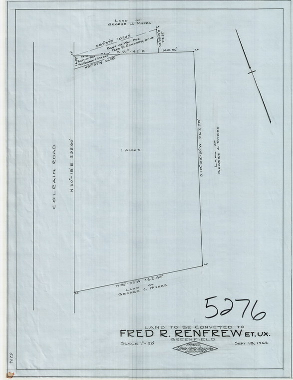 Fred R. Renfrew, Et Ux Greenfield 5276 - Map Reprint