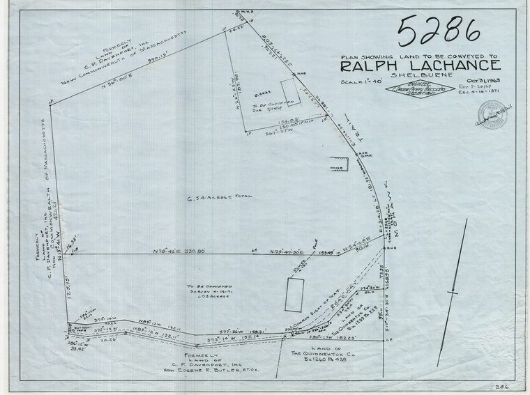 Ralph Lachance Shelburne 5286 - Map Reprint