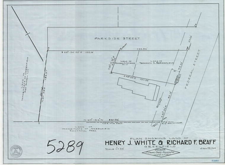 Henry J. White & Richard F. Braff Greenfield 5289 - Map Reprint