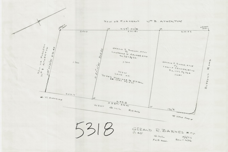 Gerald R. Barnes Et. Ux    West Gill Rd - Burrows Rd Gill 5318 - Map Reprint