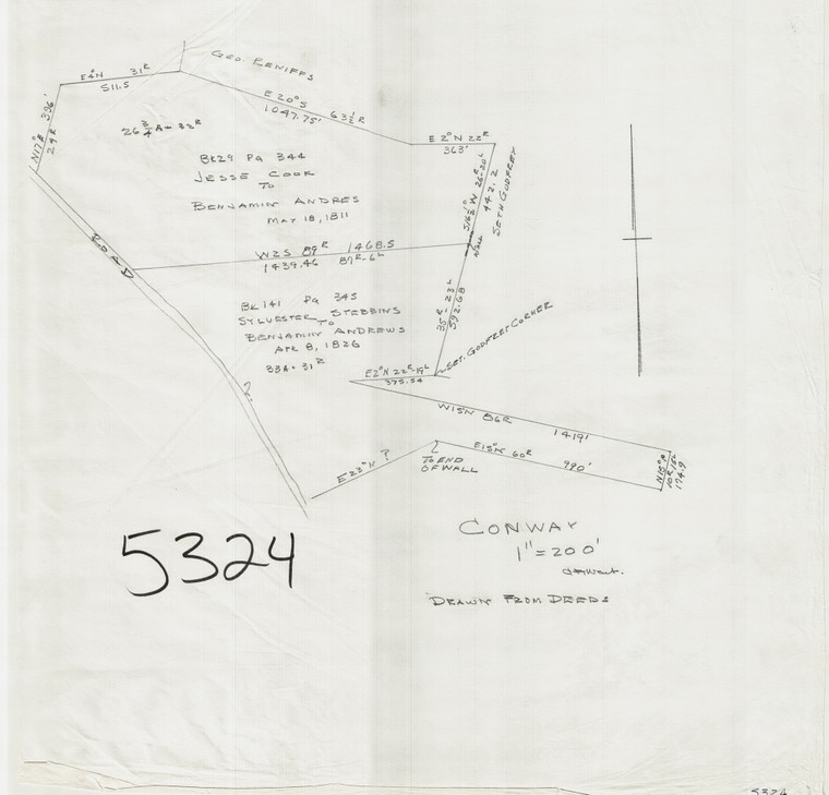 Benjamin Andrews Deed Data - 2 lots - Andrews 1811, 1826
 Conway 5324 - Map Reprint