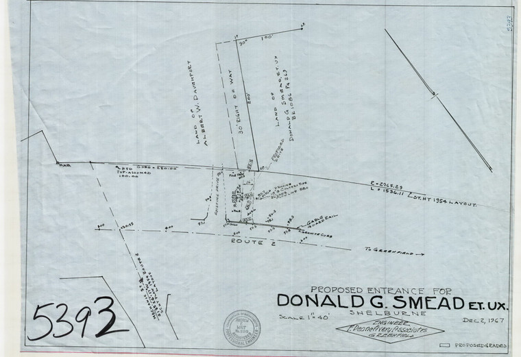 Donald G Smead - Proposed Entrance Mohawk Trail Shelburne 5393 - Map Reprint