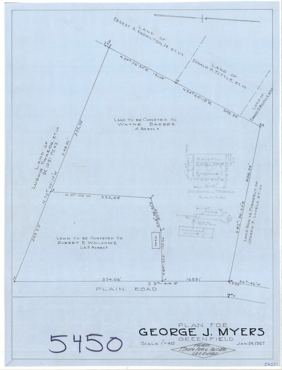 George J. Myers    Plain Rd Greenfield 5450 - Map Reprint