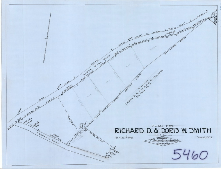 Richard D & Doris W Smith    West Gill Rd    Franklin Rd Gill 5460 - Map Reprint