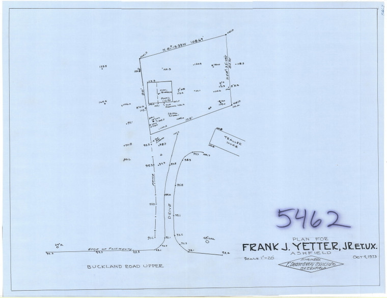 Frank J. Yetter, Jr. Et. Ux Buckland Rd Upper Ashfield 5462 - Map Reprint
