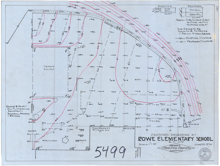 Rowe Elementary School    Grading Plan Rowe 5499 - Map Reprint