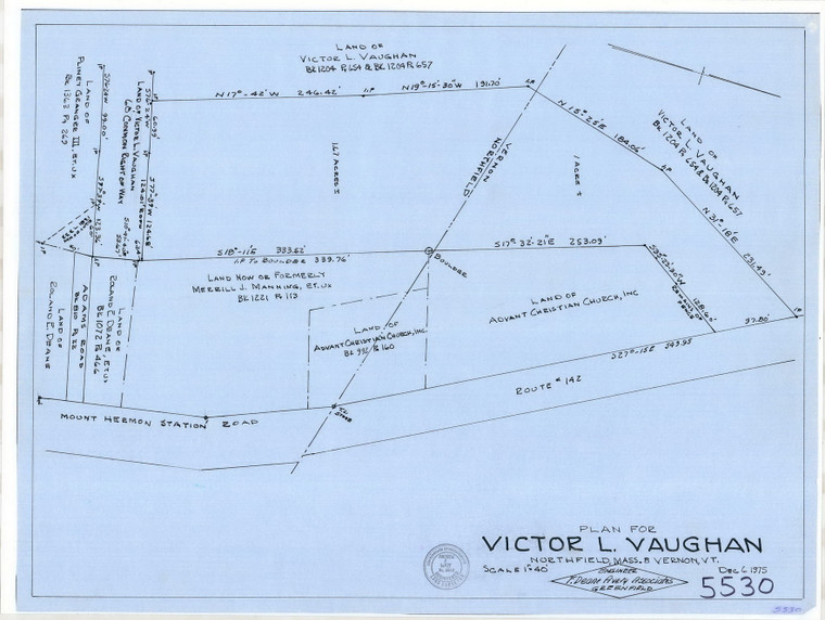 Victor L. Vaughan (Rt 142) Northfield Vernon VT 5530 - Map Reprint