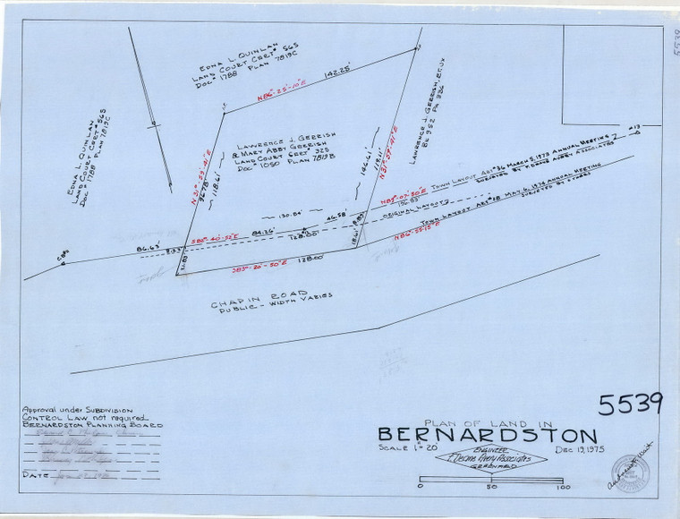 Gerrish, Chapin Rd. Bernardston 5539 - Map Reprint