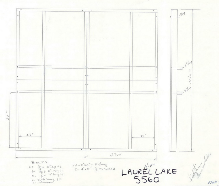 Raft at Laurel Lake Miscelaneous 5560 - Map Reprint