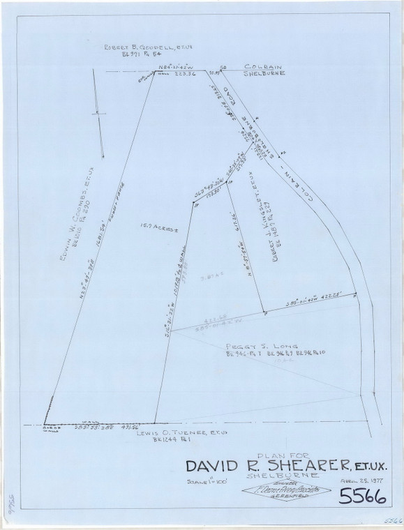 David R Shearer, Et, Ux    Colrain - Shelburne Rd Shelburne 5566 - Map Reprint