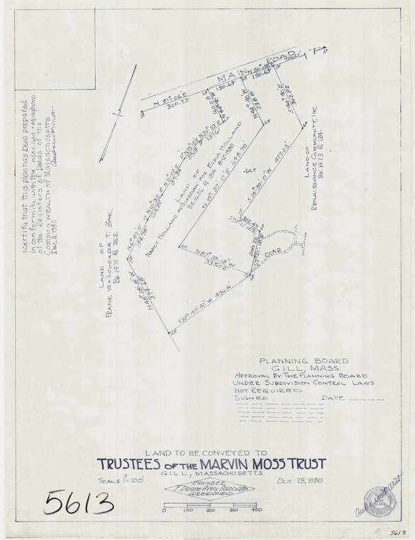 Trustee Marvin Moss Trust - 2 lots - Main Rd Gill 5613 - Map Reprint