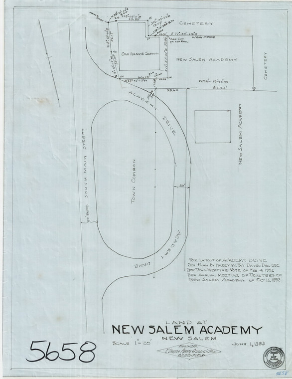 New Salem Academy    So. Main St. New Salem 5658 - Map Reprint