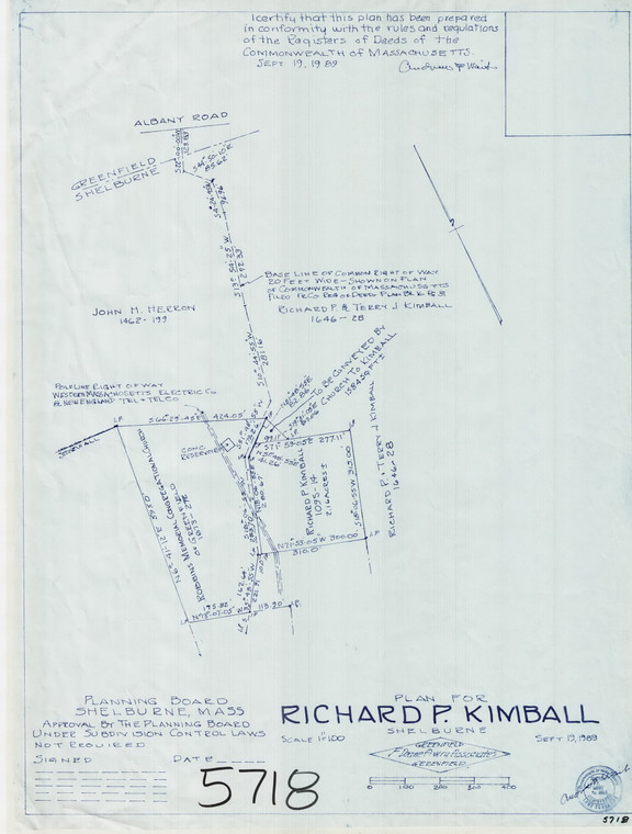 Richard P. Kimball - off Albany Rd Shelburne 5718 - Map Reprint