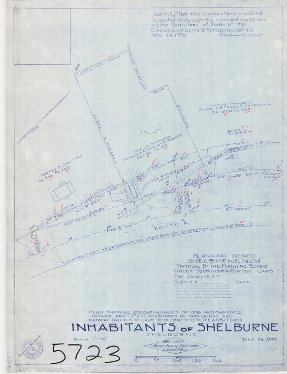 Inhabitants of Shelburne    Route 2 Shelburne 5723 - Map Reprint