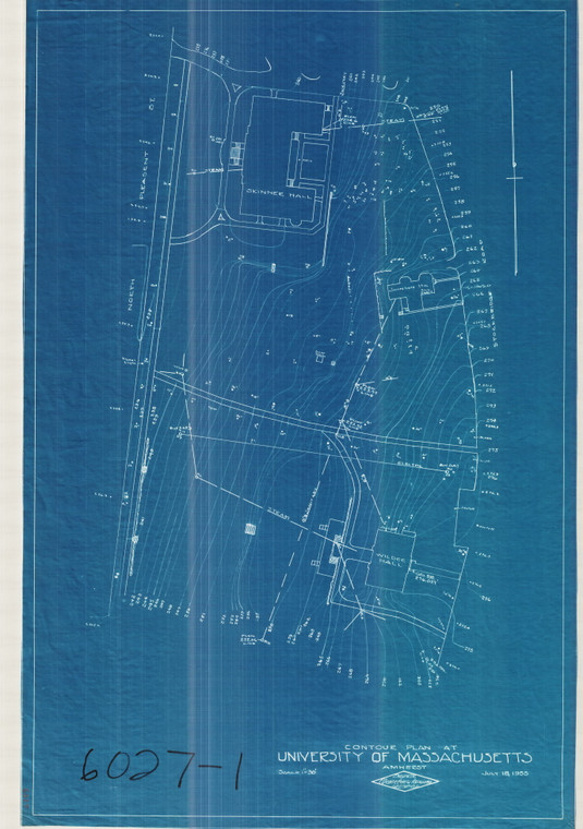 University of Mass.    contour plan Amherst Amherst 6027-1 - Map Reprint