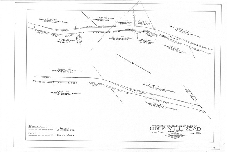 Cider Mill Road    proposed relocation   at Town Line Wendell LO Montague 6034 - Map Reprint