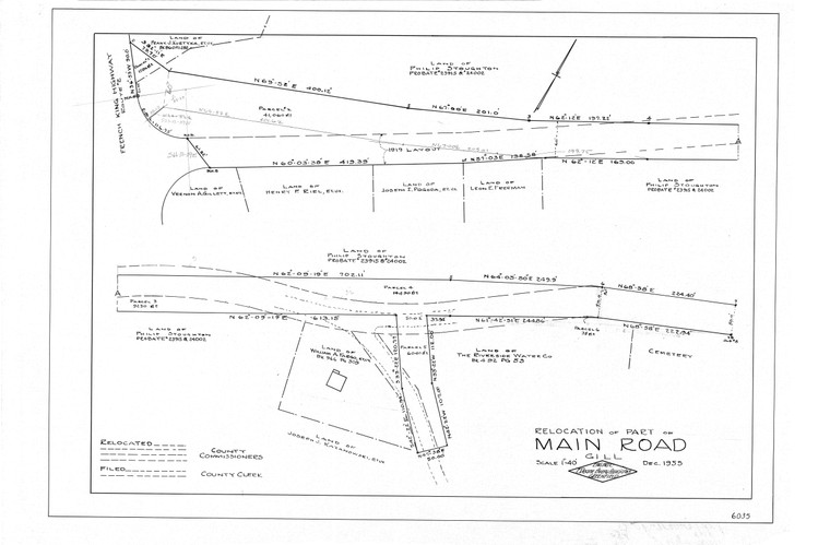 Main Road    relocation of part of Gill 6035 - Map Reprint