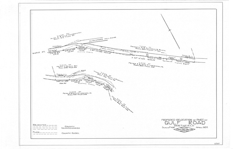 Gulf Road    proposed relocation of part of Northfield 6069 - Map Reprint