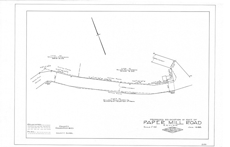 Paper Mill Road    proposed relocation of part of Erving 6081 - Map Reprint
