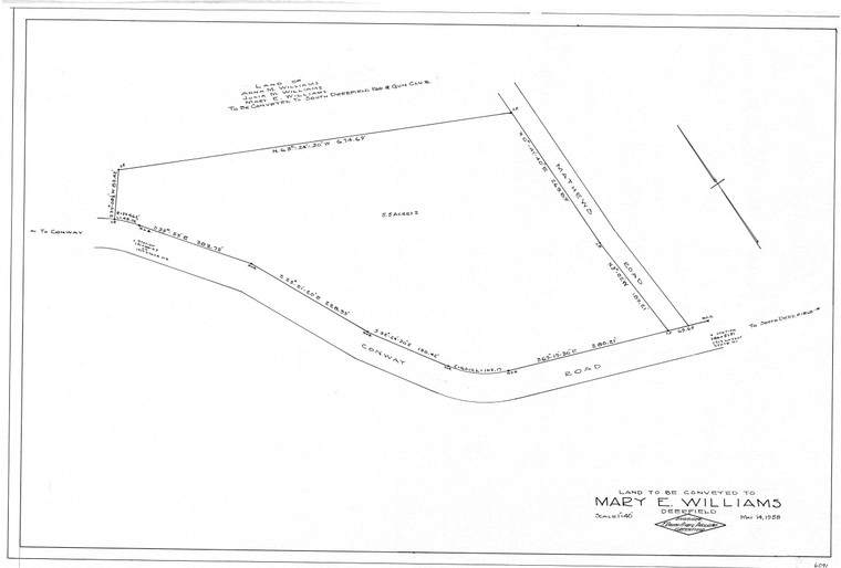 Mary E. Williams    Cor. Mathews + Conway Rds. at Conway Town Line Deerfield 6091 - Map Reprint