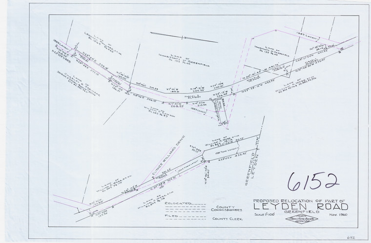 Leyden Road LO - at Leyden Town Line Greenfield 6152 - Map Reprint