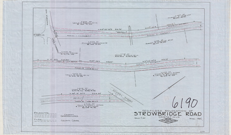 Strowbridge Rd.  Reloc.  Northfield 6190 - Map Reprint