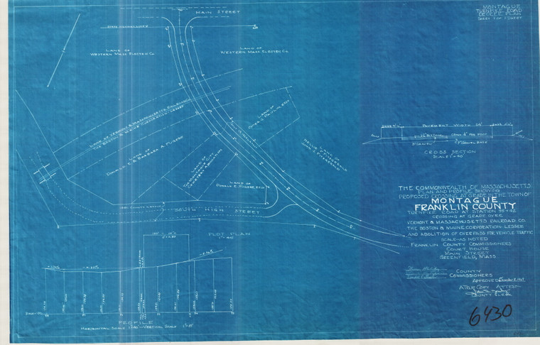 Railroad Grade Crossing, South High St. Turnpike Rd Montague 6430 - Map Reprint