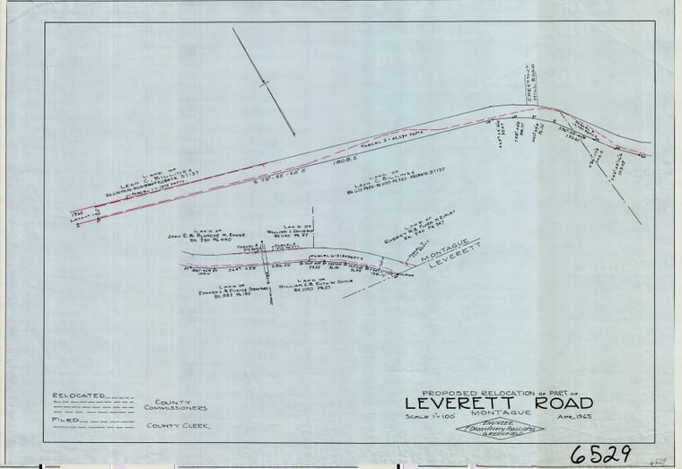 Leverett Rd    County Road LO at Town Line Leverett Montague 6529 - Map Reprint