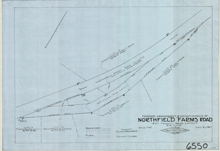 Northfield Farms Road    Abandon 1897 Layout Erving 6550 - Map Reprint