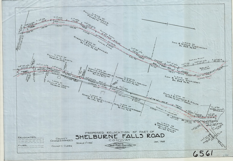 Shelburne Falls Road  RELOC   County Road  - at Buckland Town Line Conway 6561 - Map Reprint