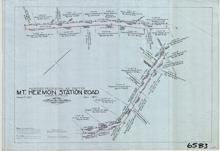 Mt. Hermon Station Road    County Road Northfield 6583 - Map Reprint