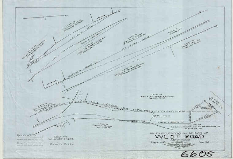 West Road County Road Ashfield 6605 - Map Reprint