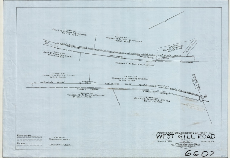 West Gill Road    County Road  at Bernardston Town Line Gill 6607 - Map Reprint