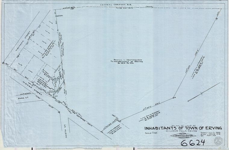 Inhabitants of Erving    Millers Falls, Moore St. Erving 6624 - Map Reprint